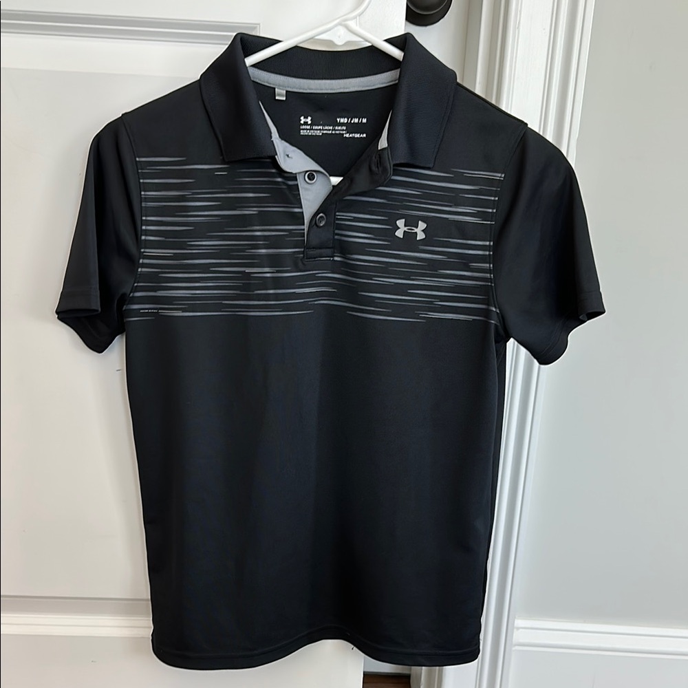Under Armour Kids Black Polo Shirt Size M